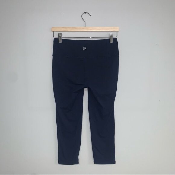 Athleta Leggings Women's Size Small Navy Blue Elation Crop Tight High Rise Yoga - Picture 2 of 8